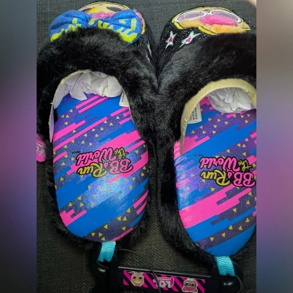 L.O.L. Surprise! Black and Pink Slippers